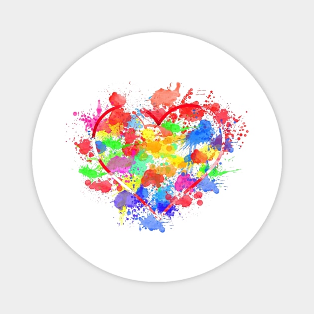 Water colour splash heart Magnet by LiliMagic